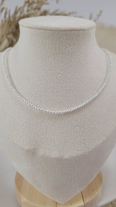 Gargantilla de Plata Perla importada con alargue (GAR1093/1250)