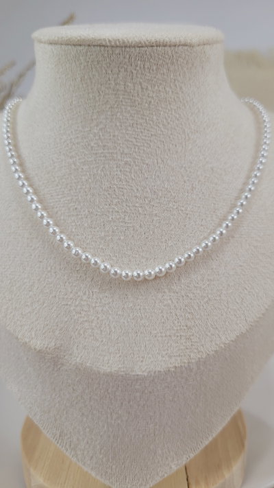 Gargantilla de Plata Perla importada con alargue(GAR1091/1350)