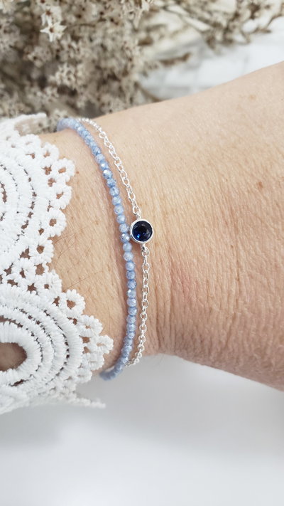 Pulsera de Plata con Cristales (PULCT1179/1480)