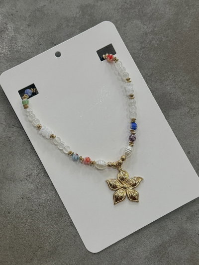 Collar Summer flor dorado  