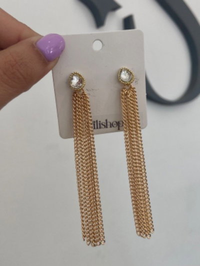 Aros Lluvia Cadenitas Reina Dorados