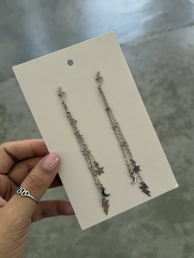 Aros Largos Constelación Plateados