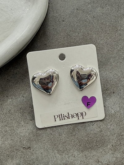 Aros Corazón Bijou Plateados