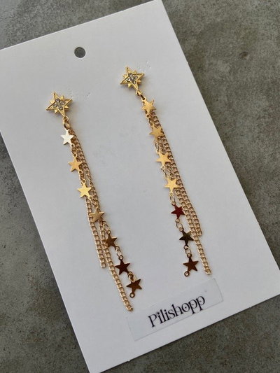 Aros Lluvia Lucero Dorados 