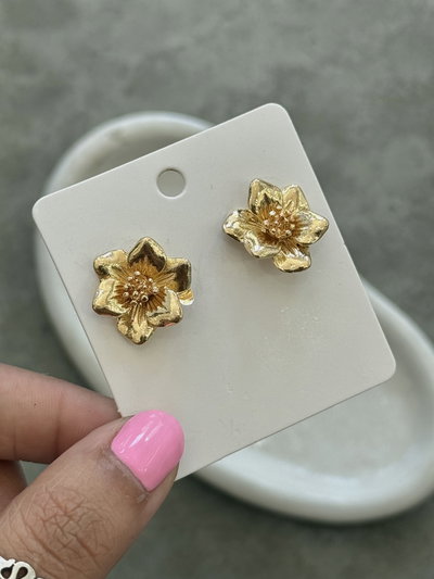 Aros Flor Orquídea Dorados