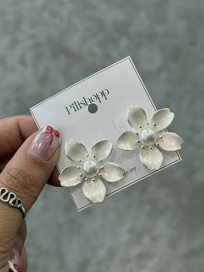 Aros Flor Blanca 5