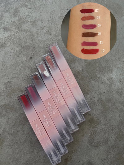 Labial Dúo Kiss Rubyrose (mitad matte y mitad gloss)