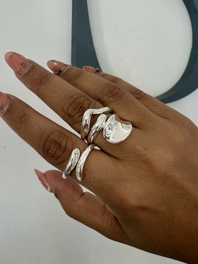 Anillos Chunky Acero Blanco 1