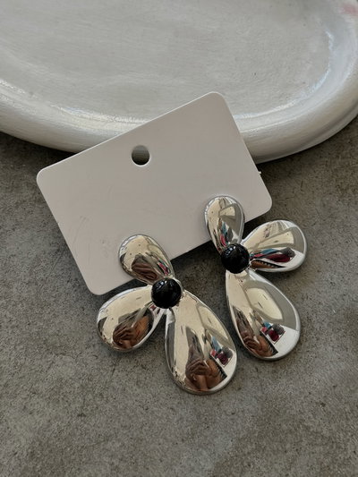 Aros Flor Andrea Plateadod