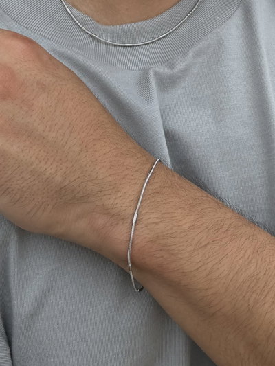 Pulsera Colita de Rata con Barrita A.Q 