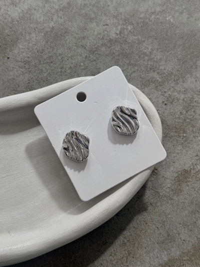 Aros Stripes Plateados