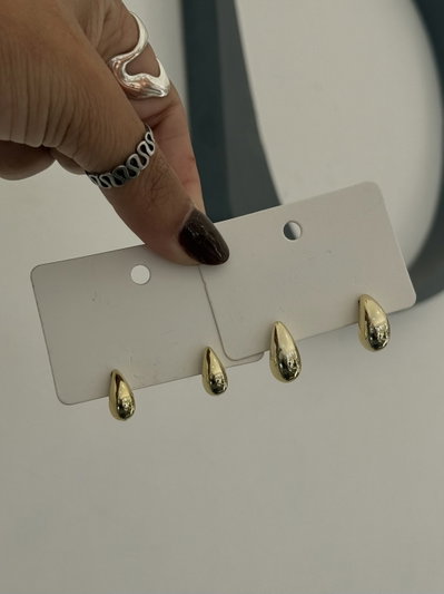 Aros Mini Gota Dorados