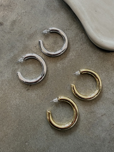 Aros Chunky Semi Argolla Grandes 
