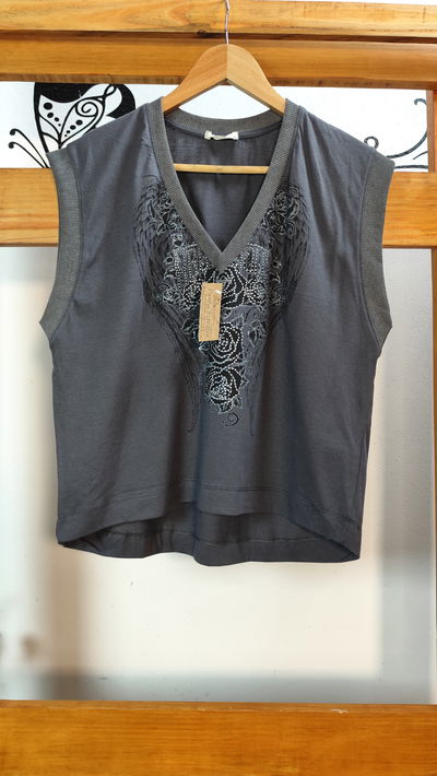 Remera Algodon s/Mangas ROSAS