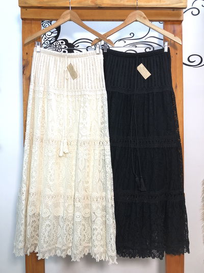 Pollera Larga Encaje Y Puntilla LIZ