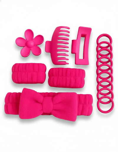 Kit Skin Care vincha, muñequera, presas y colitas