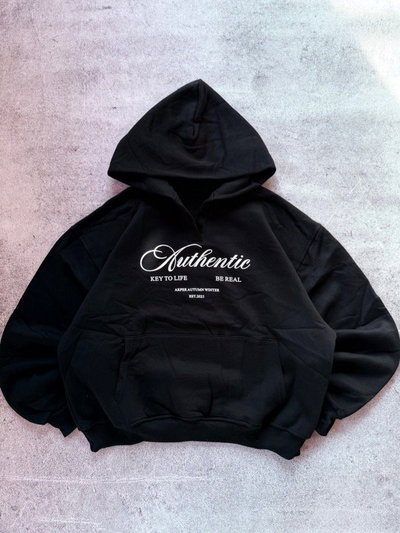 Hoddie Boxi "Autenthic" Negro