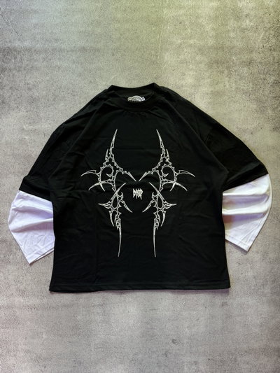 Remera Doble Manga “Heart” Black