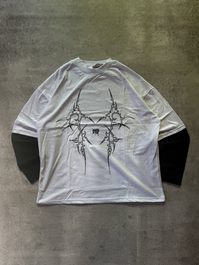 Remera Doble Manga “Heart” White