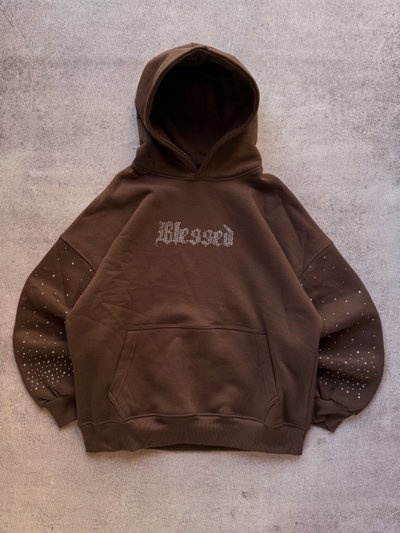 Hoddie Strass "Blessed" Chocolate