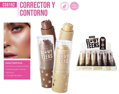 PINK 21 Corrector & Contorno en Barra Glowy Teens