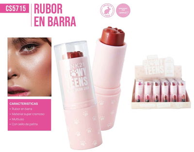 PINK 21 Rubor en Barra Glowy Teens