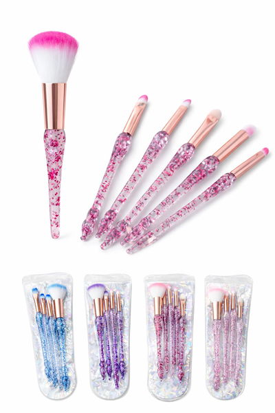 Set de 5 Brochas de Maquillaje Cristal