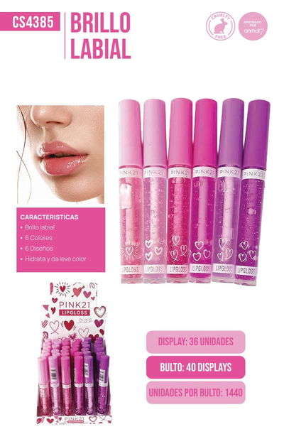 PINK 21 Lip Gloss Rose Heart