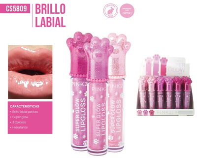 PINK 21 Lip Gloss Super Glow Patita Oso