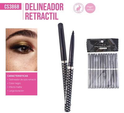 PINK 21 Delineador Retráctil x12