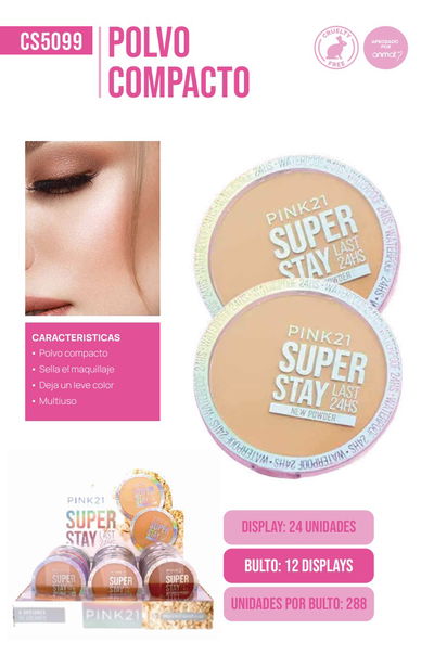 PINK 21 Polvo Compacto Super Stay 24hs