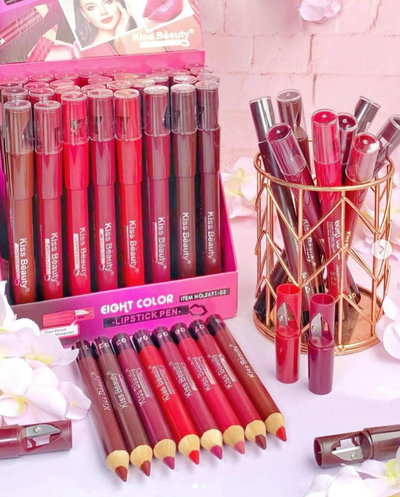 Delineador Labios Lapiz Kiss Beauty Pack x8