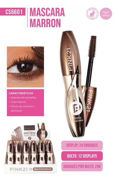 PINK 21 Máscara de Pestañas Brown Volume & Define