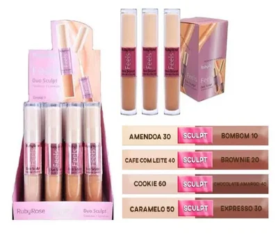 RUBY ROSE Corrector + Contorno Feels Duo Sculpt HB8101 G2