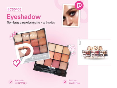 PINK 21 Paleta de Sombras 16 Colores