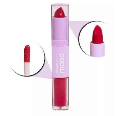 RUBY ROSE Labial Duo Mood Batom Duo + Vitamina E HB-8614