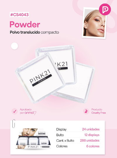 PINK 21 Polvo Compacto Fijador Traslucido