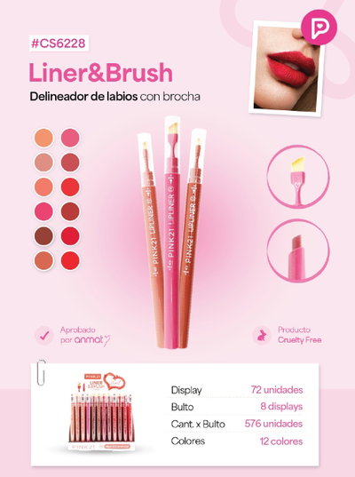 PINK 21 Delineador Labios con Brocha Liner & Brush