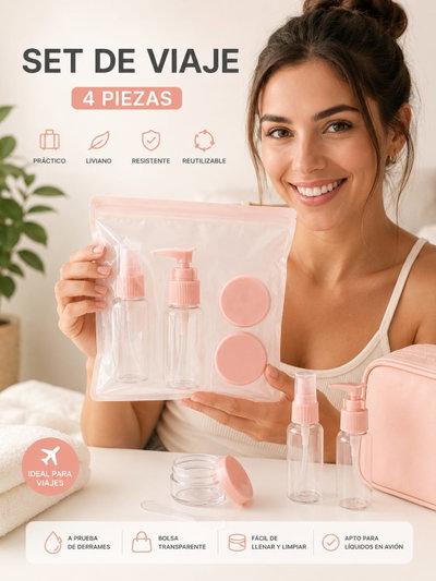 Set de Viaje 4 Piezas con Neceser