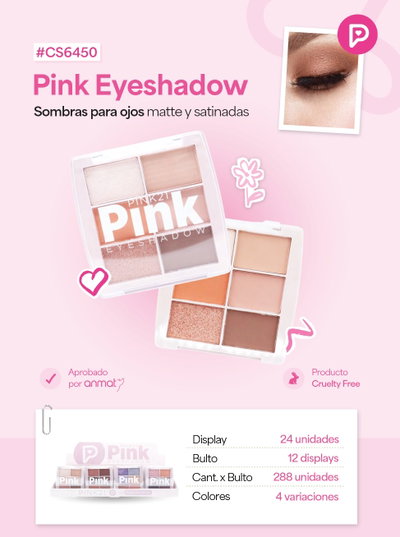 PINK 21 Paleta de Sombras 6 Colores