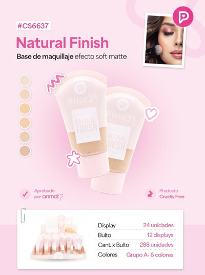PINK 21 Base de Maquillaje Natural Finish G1