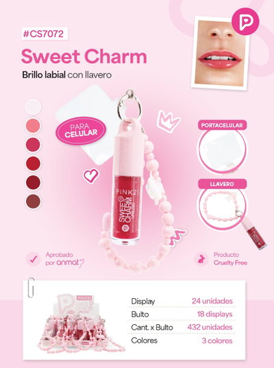 PINK 21 Lip Gloss Sweet Charm + Llavero