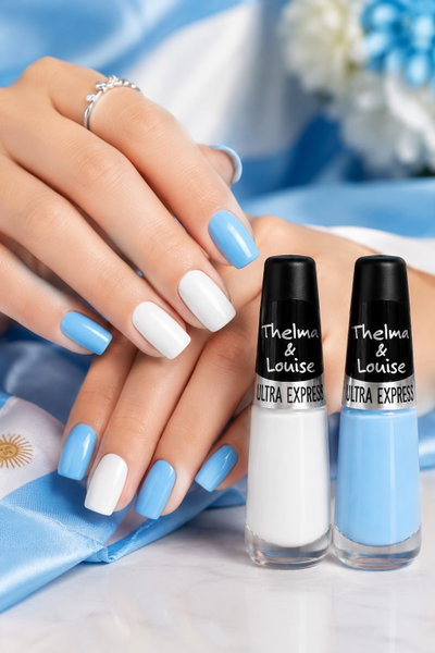 TYL Pack x2 Esmaltes Blanco y Celeste