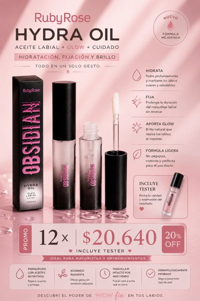 OFERTA Pack x12 Ruby Rose Lip Oil Hydra Oil