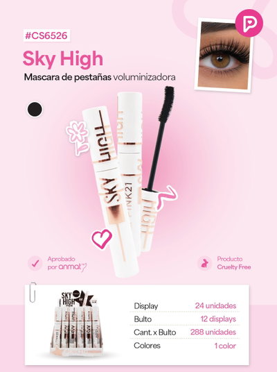 PINK 21 Mascara de Pestañas Sky High Voluminizadora