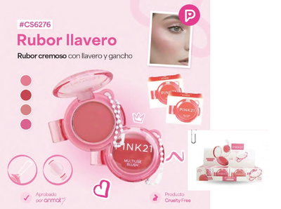 PINK 21 Rubor Cremoso con Llavero