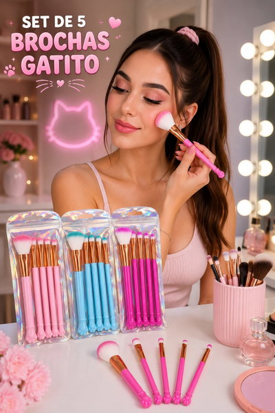 Set de 5 Brochas Gatito