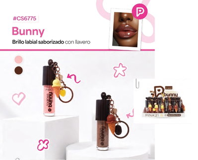 PINK 21 Lip Gloss Bunny Ice Cream + Llavero
