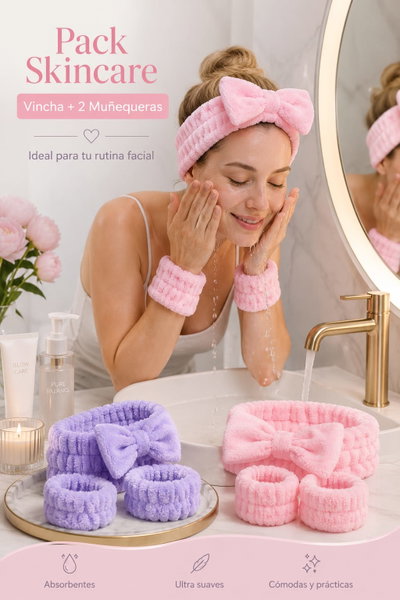 Vincha Spa Moño + Muñequeras