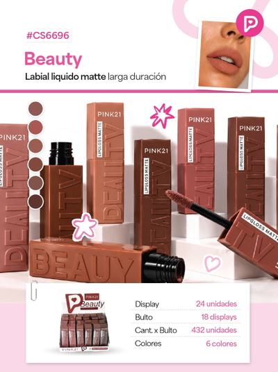 PINK 21 Labial Barra Beauty